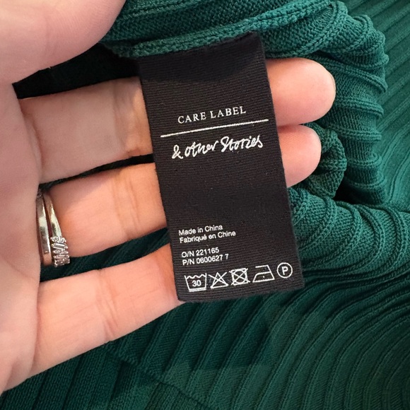 & Other Stories Flared Rib Midi Dress Green Size XS - Picture 10 of 10